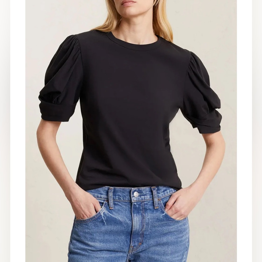 A.L.C black puff sleeve Karina tee top size XL